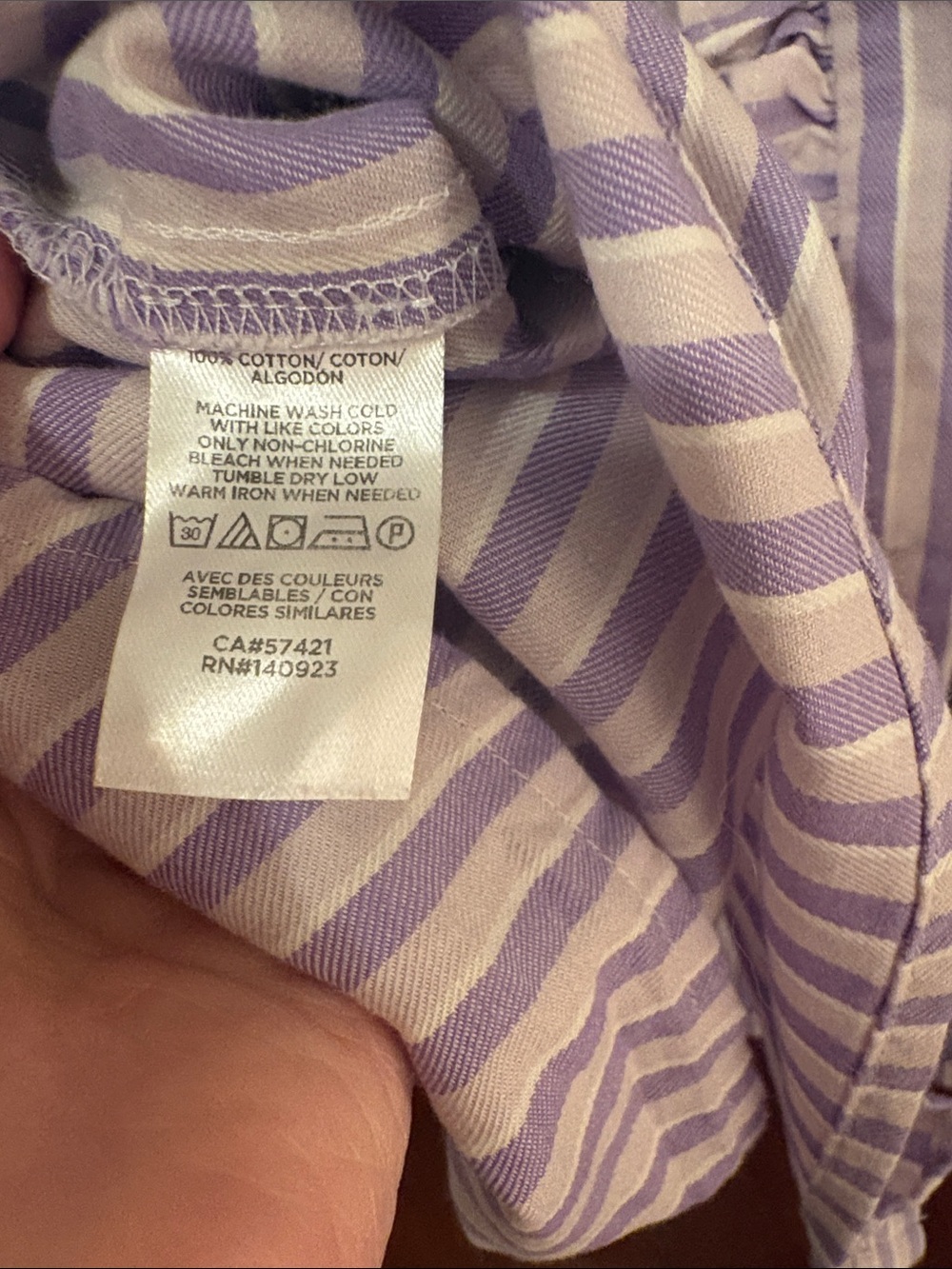 LOFT Lavender & White Striped Ruffle-Front Blouse - Picture 3 of 8
